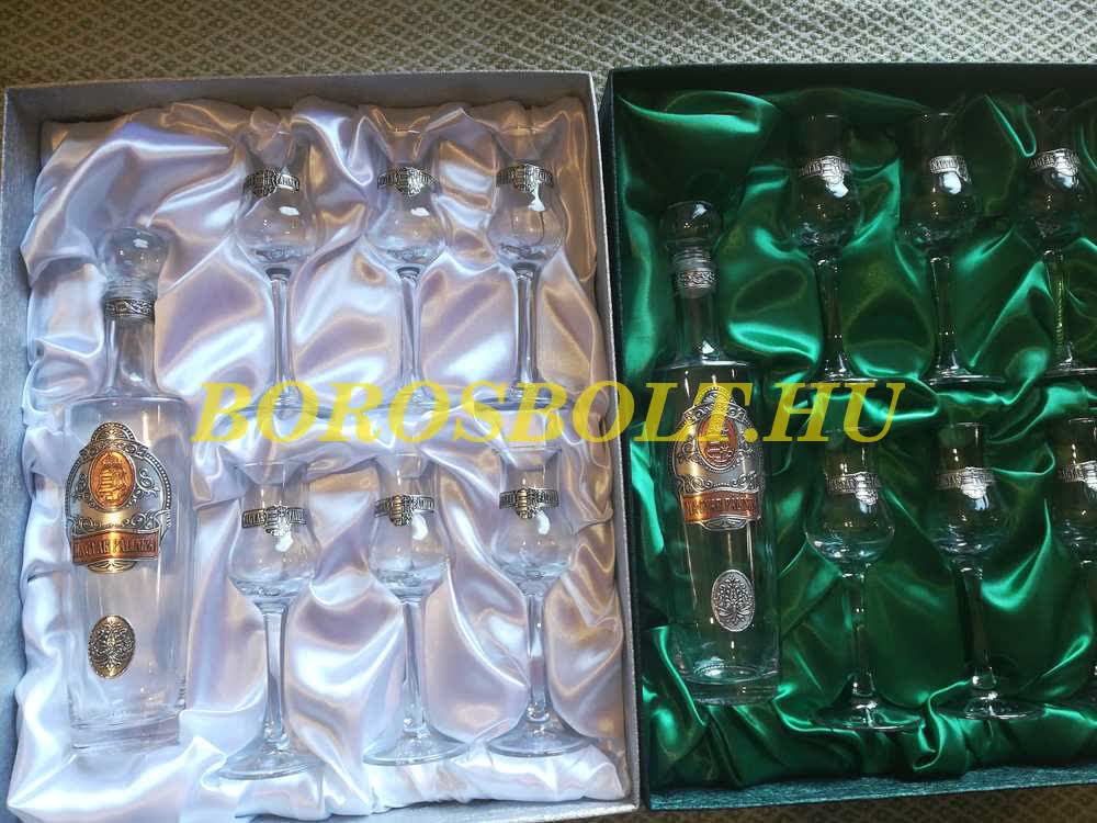 Pálinkás Készlet Címeres Ón Díszítéssel
