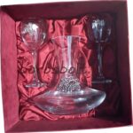 Díszdobozos Dekanter 2 Borospohár Szőlős Óndíszítéssel