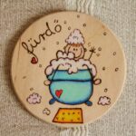 Fa Ajtójelölő Dísz, Fürdőszoba, Kézműves