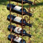 kovácsoltvas bortartó állvány 6 palackos antikolt