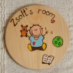Fa Ajtójelölő Dísz, Gyerekszoba, Kézműves